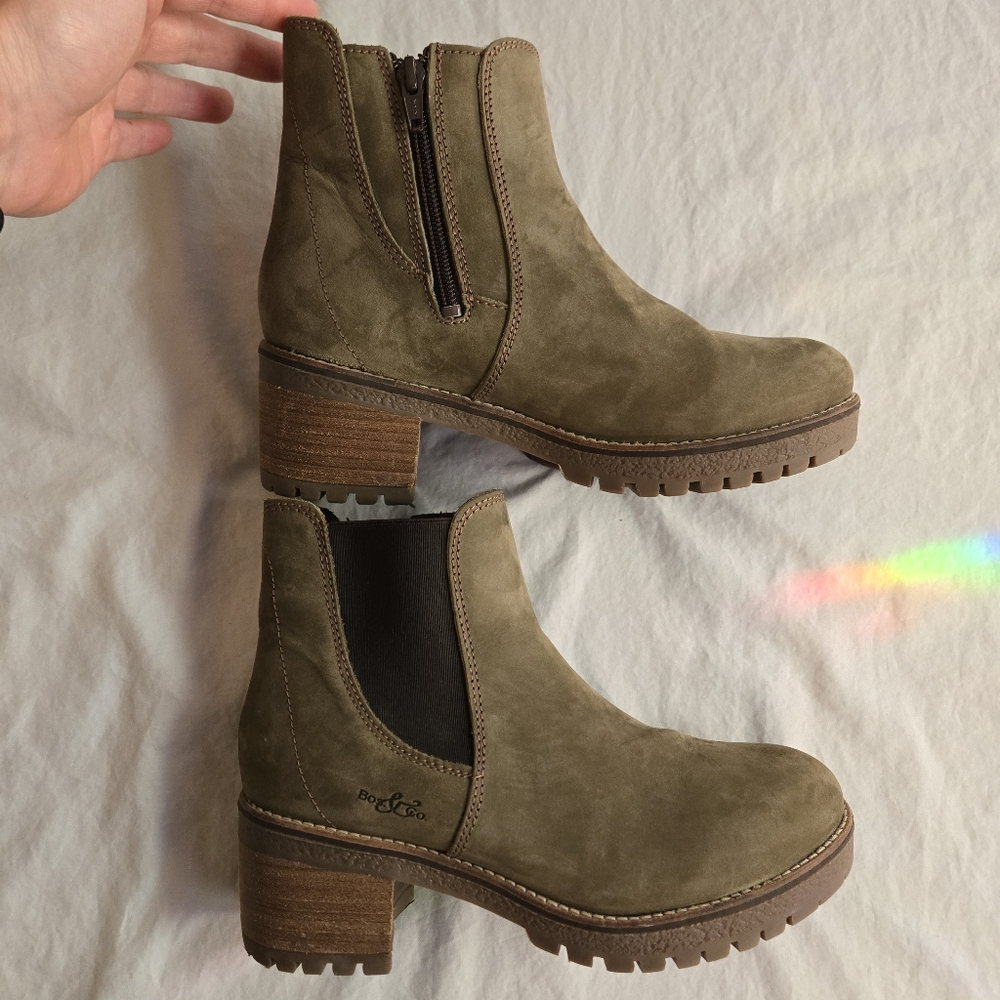 Bos & Co Mass Sage Green Waterproof Boot Women's 38 or 7-7.5 Fall Winter Booties - Picture 2 of 12